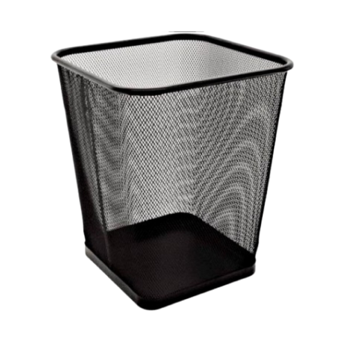 DELI Metal Mesh Waste Bin Square Large - Black