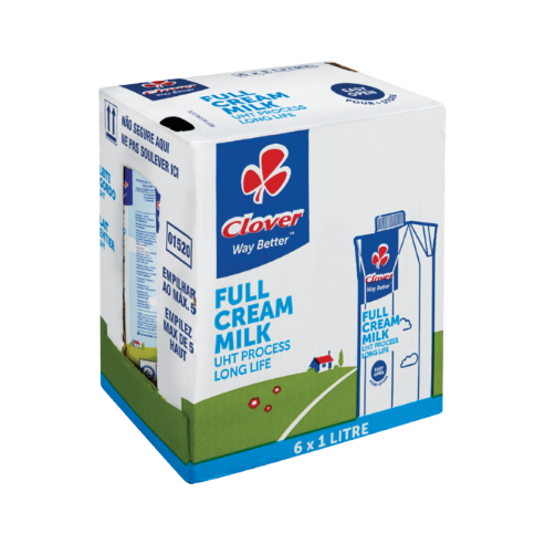 CLOVER Full Cream Long Life Milk (6 x 1L)