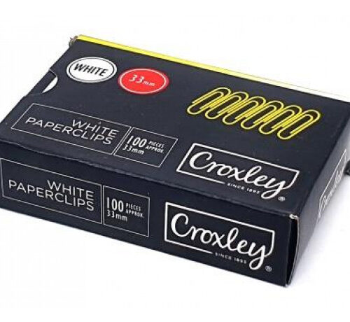 CROXLEY White Paper Clips 33mm 100
