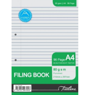TREELINE A4 96pg Exam Pad Punched - 80gsm