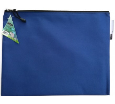 MEECO A4 Nylon Book Bag With Zip - Blue