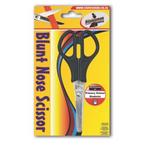 STATEMANS Scissors Black Handled Easy Grip Blunt Nose 133mm