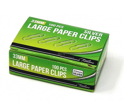 TREELINE Paper Clips Large Silver 33mm