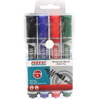 PARROT Whiteboard Markers Bullet Tip Ass 4's