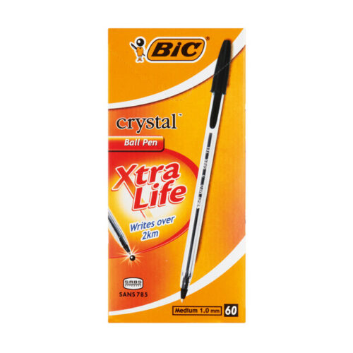 BIC Crystal Medium Xtra Life Ballpen Black 60's