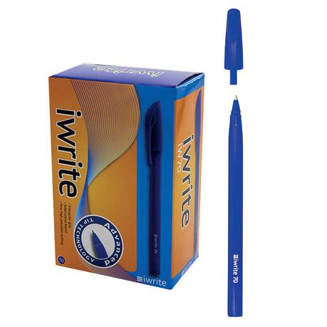 IWRITE Tri-Grip Ballpoint Pen BLUE - Box 50s