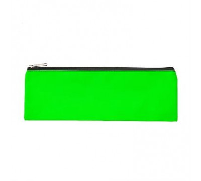 MEECO Large 33cm Nylon Pencil Bag With Zip - Neon Green