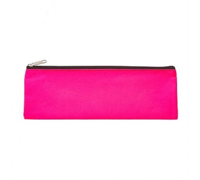 MEECO Large 33cm Nylon Pencil Bag With Zip - Pink