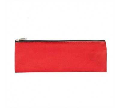 MEECO Large 33cm Nylon Pencil Bag With Zip - Red
