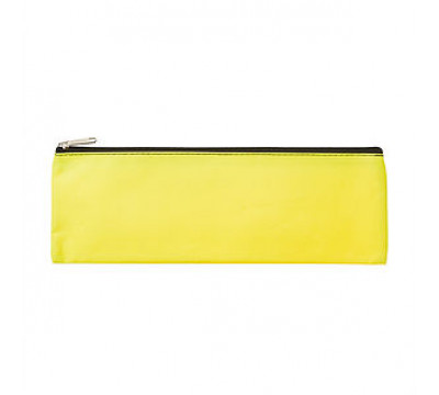 MEECO Large 33cm Nylon Pencil Bag With Zip - Yellow