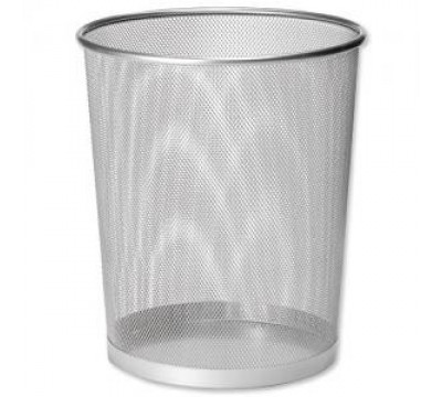 DELI Metal Mesh Waste Bin Round Large - Silver