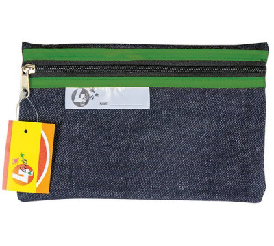 TREFOIL Denim School Pencil Bag 22cm - Green