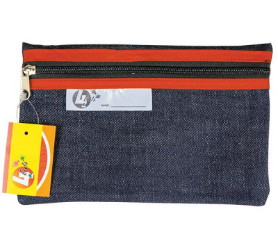 TREFOIL Denim School Pencil Bag 22cm - Red