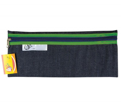 TREFOIL Denim School Pencil Bag 33cm - Green