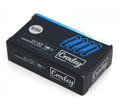 CROXLEY Silver Paper Clips 25mm (100)