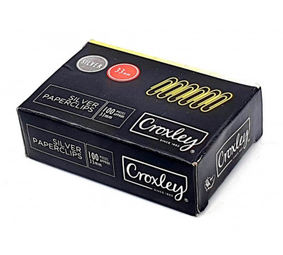 CROXLEY Assorted Color Paper Clips 33mm (100)