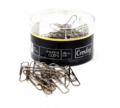 CROXLEY Silver Paper Clips 50mm 100's