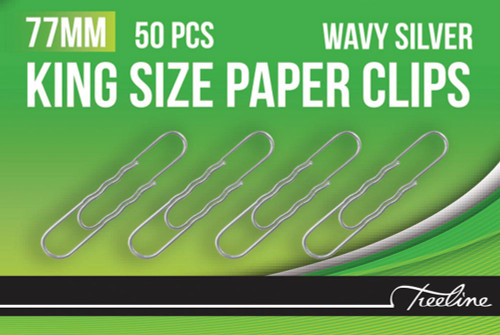 TREELINE King Paper Clips Wavy 77mm Silver