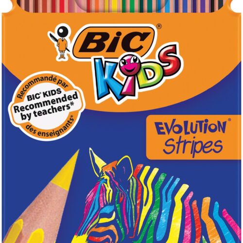 BIC Kids Evolution Stripes Colour Pencils Box 12
