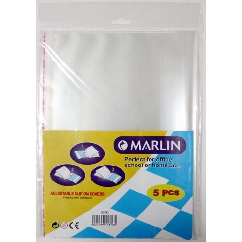 MARLIN A5 Plastic Book Covers 5's 120 Micron