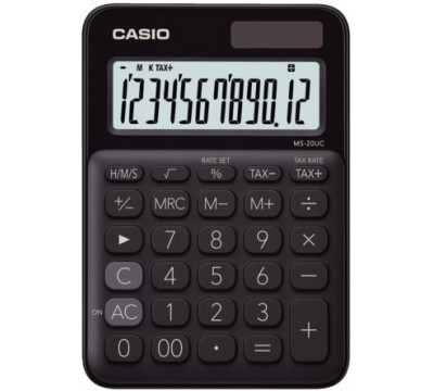 CASIO MS20UC 12-Digit Mini Calculator - Black