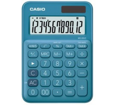 CASIO MS20UC 12-Digit Mini Calculator -Blue