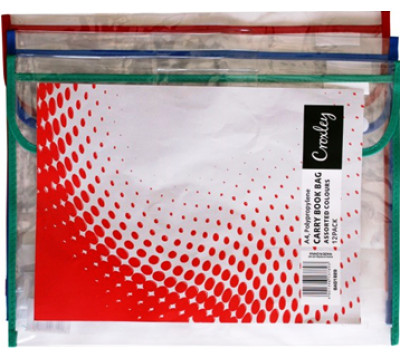 CROXLEY Clear PVC Book Bag Foolscap Assorted
