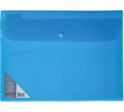 MEECO A4 Neon Expanding File Economy (6 Division) - Blue