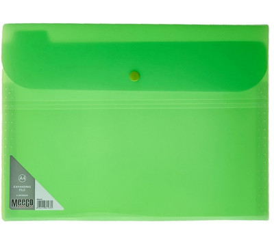 MEECO A4 Neon Expanding File Economy (6 Division) - Green