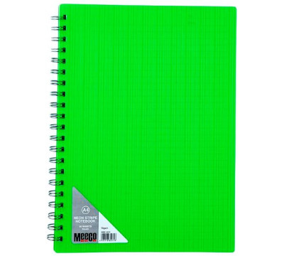 MEECO Neon Stripe A4 Notebook Green