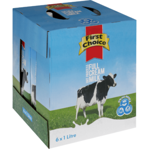 FIRST CHOICE-Full Cream Long Life Milk (6 x 1L)