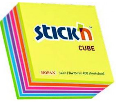 Stick'n Memo Cube Multi Colour 76 X 76mm