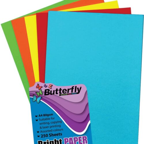 BUTTERFLY A4 Bright Paper (250) Mix