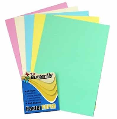 BUTTERFLY A4 Pastel Paper (250) Ass