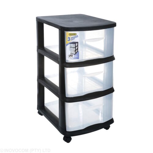 ADDIS 3 Drawer Mobile Storage Unit Black