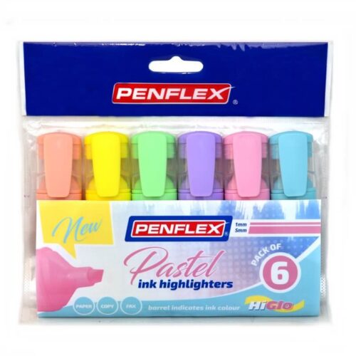 PENFLEX Higlo Highlighter – Pastel ASS 6's