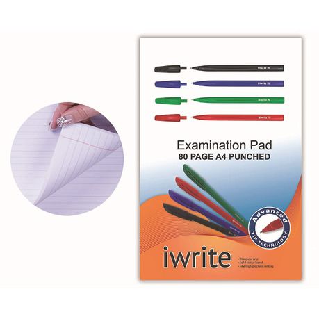 IWRITE Exam Pad A4 80PG Punched