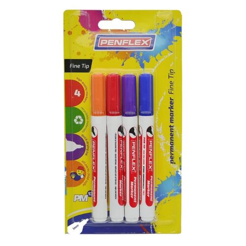 PENFLEX PM13 Permanent Marker Fine Tip 4's