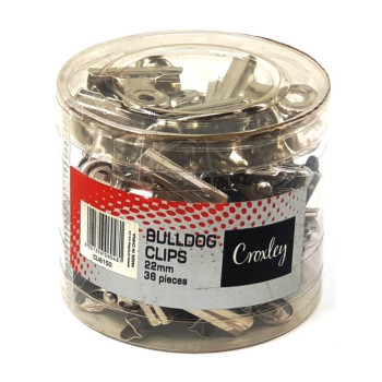 CROXLEY Bulldog Clips 22mm - Tub 32