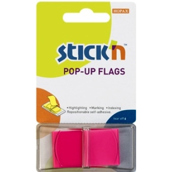 STICK'n NOTES Pop-Up Flags 45X25mm (50 Flags) Magenta