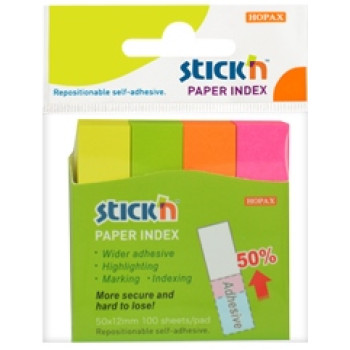 STICK'n Index Neon Paper Flags 50 x 12mm