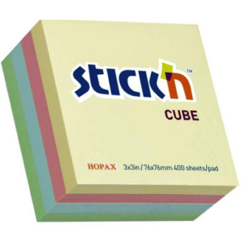 STICK'n NOTE Assorted Pastel Cube 76 x 76mm