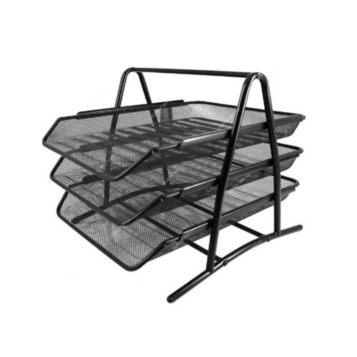 SDS Mesh Letter Tray Black – 3 Tier