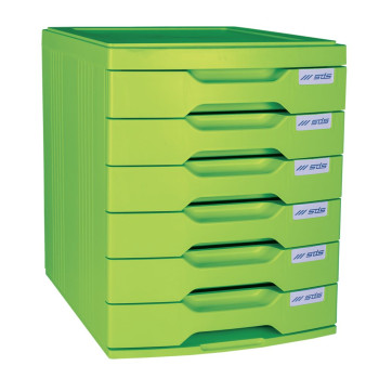 SDS Desk Drawer Filing System 6 Drawers - Green