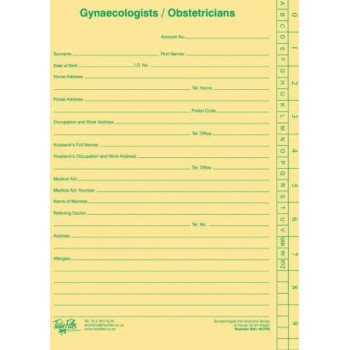 TIDY FILES A4 Economy Gynaecologist / Obstetrician Medical File - Pack of 25
