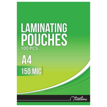 TREELINE A4 Laminating Pouches 150 Micron - 100 Pack