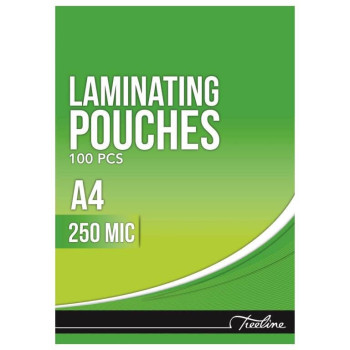 TREELINE A4 Laminating Pouches 250 Micron - 100 Pack