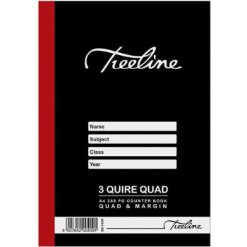 A4 Counter Book 3 Quire Quad & Margin - 288 Pages