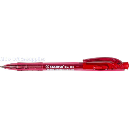 STABILO 308M Liner Retractable Ballpoint Pen RED