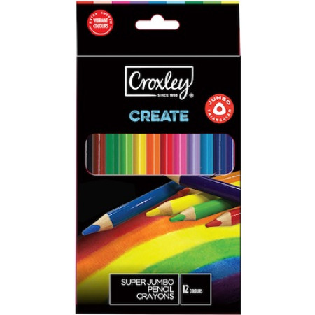 CROXLEY CREATE Super Jumbo Pencil Crayons - 12s